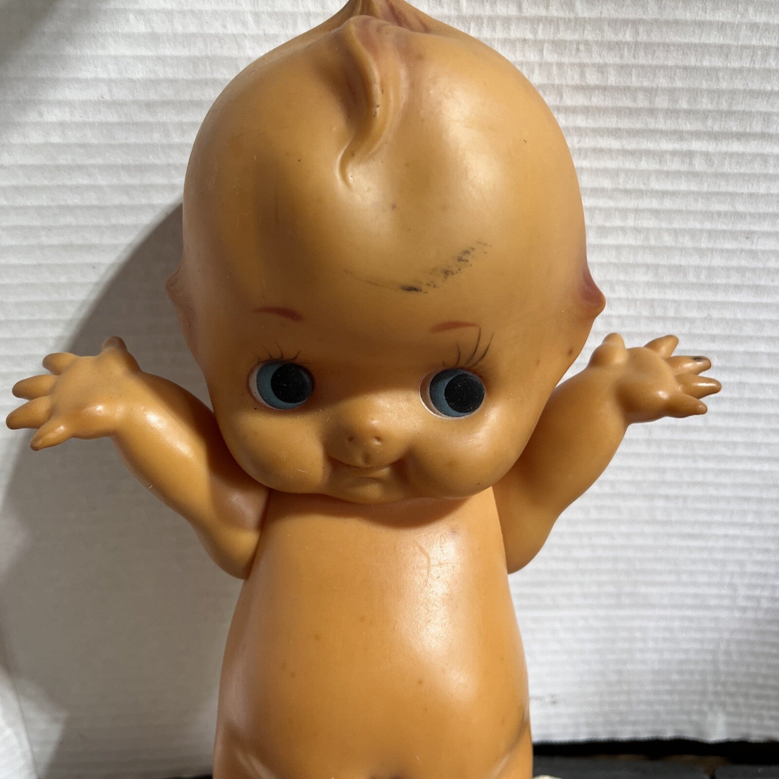 Kewpie Doll Jointed Arms Squeaky Rubber Toy 12” Vintage Retro