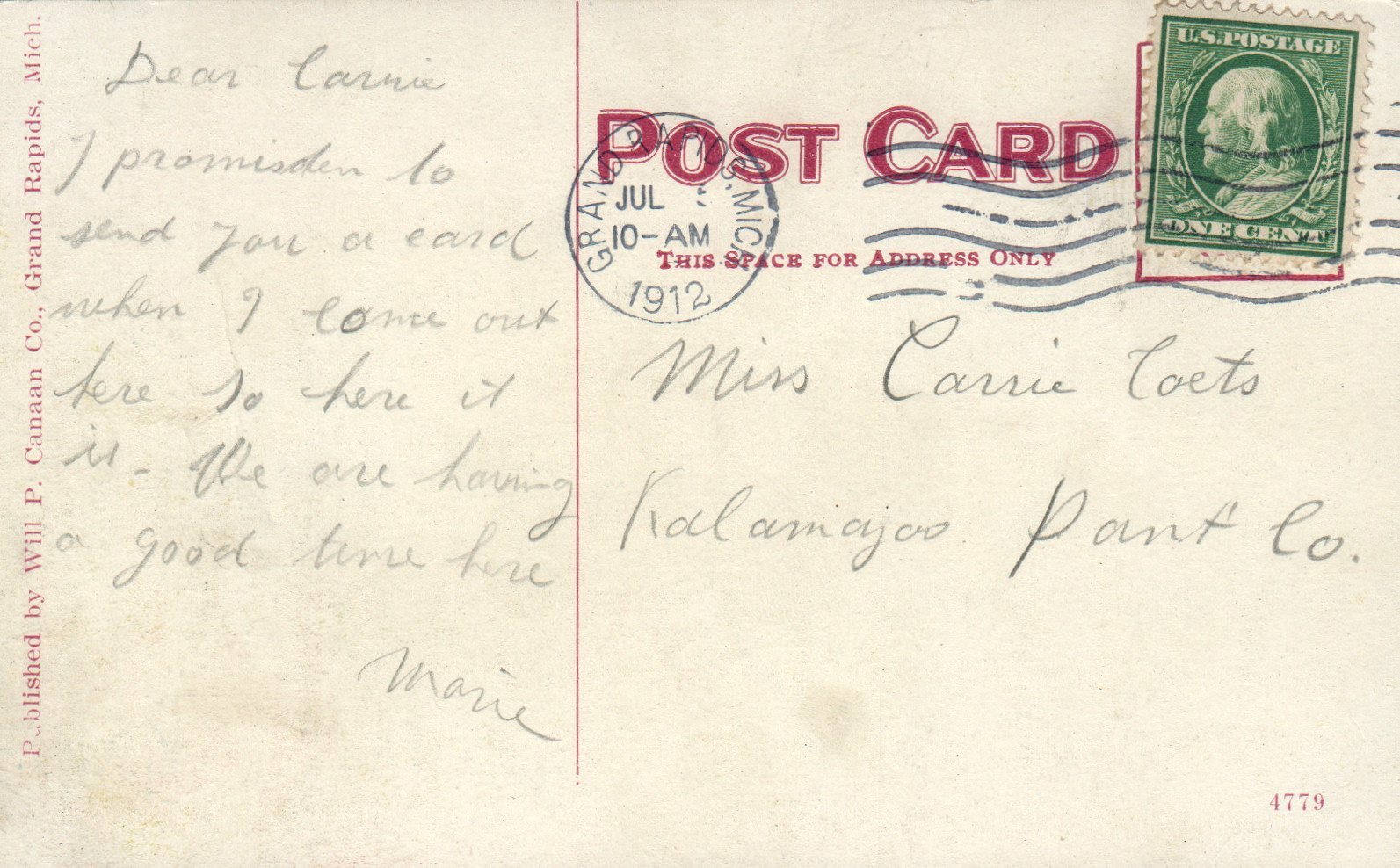 Deer Park, Grand Rapids, Michigan MI Postcard