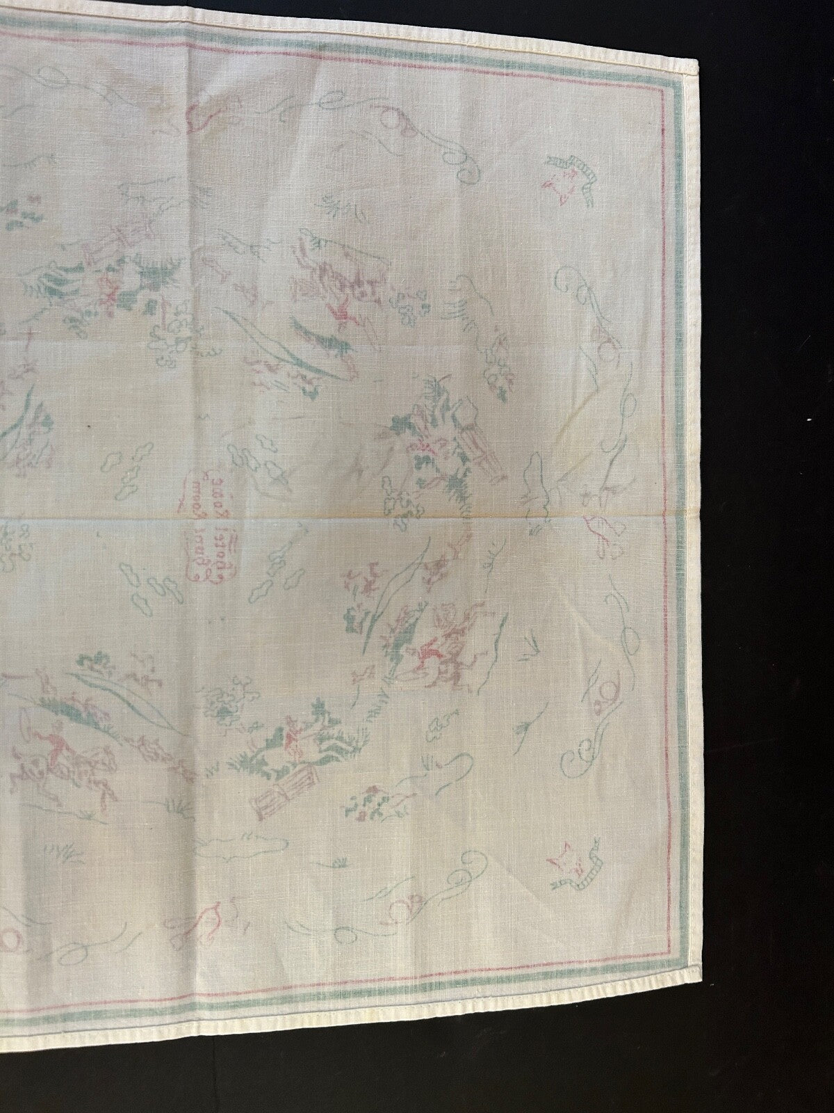 Vintage Grand Rapids Michigan Hotel Rowe Hunt Room Linen Napkin Images of Horses