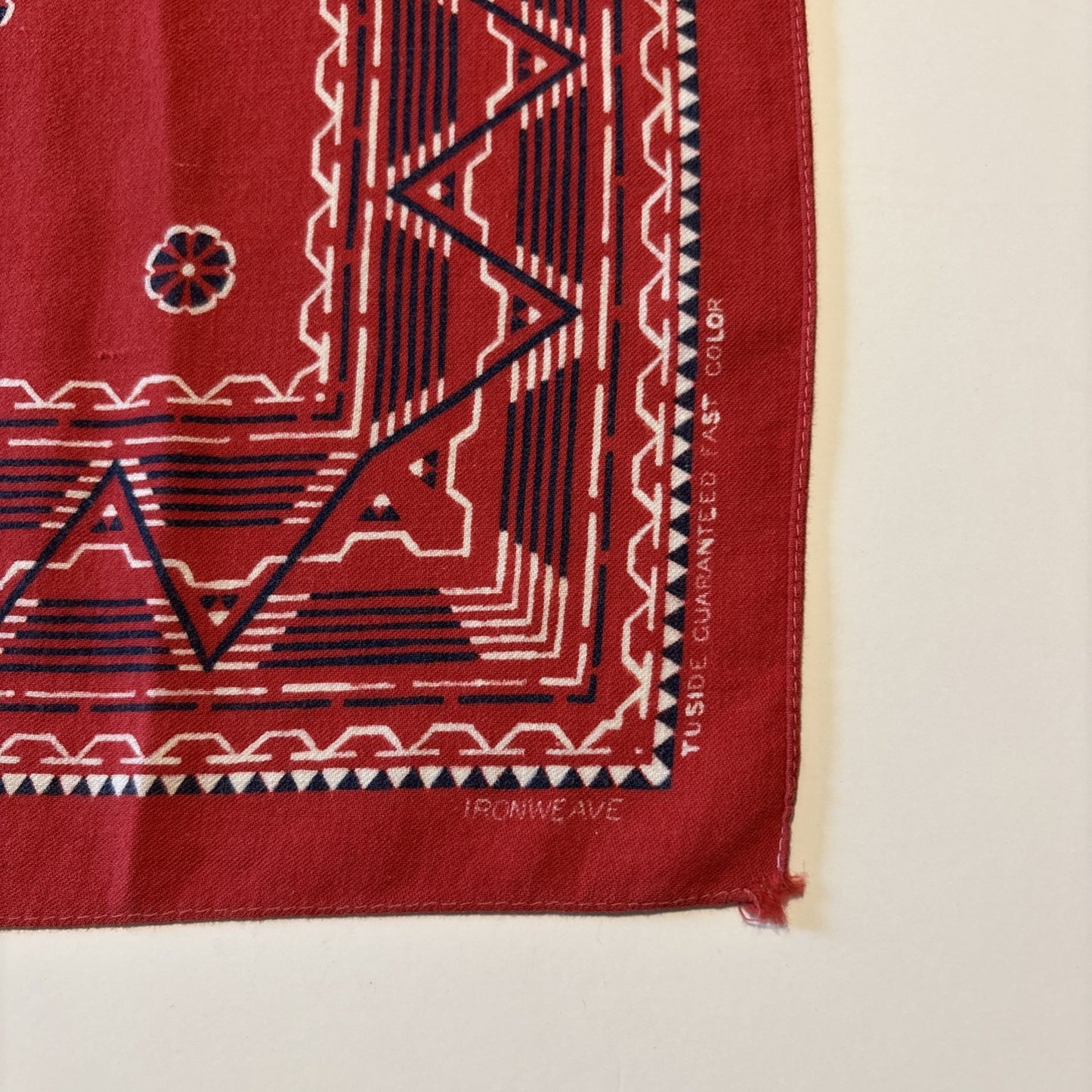 Ironweave Tuside Fast Color Cotton Red Western Theme Bandana 17-1/4" x 18"