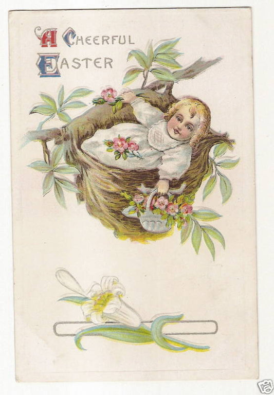 Samson Brothers LIly Child Roses Easter Postcard Series