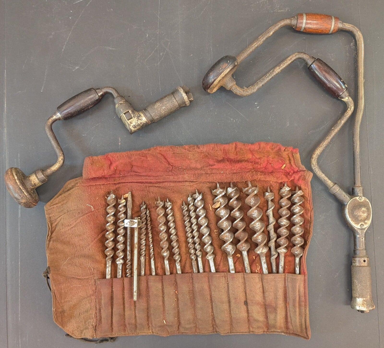 Stanley Corner BIT Brace Drill No 993 Hand Drill 919 Russell Jennings Auger Bits