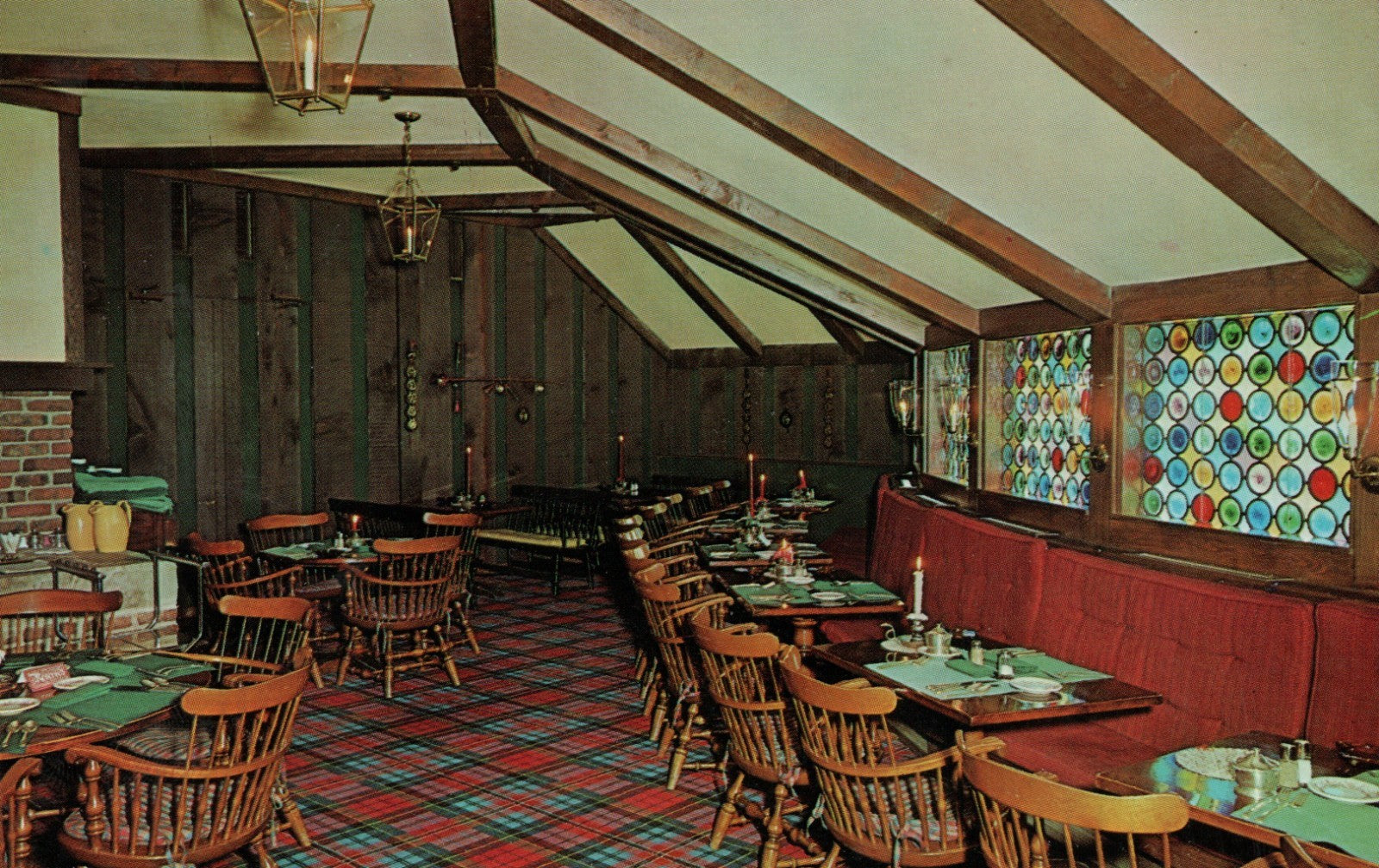 Rustic Dining Room St. Clair Inn MI Michigan Mich Postcard