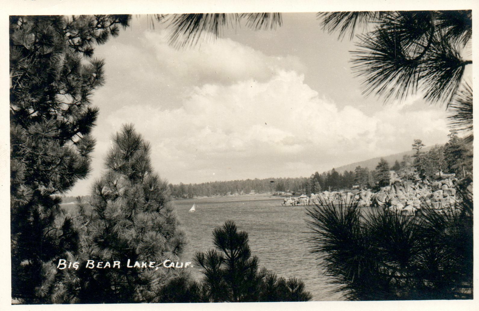 Real Photo Big Bear Lake CA Cali California Vintage Postcard