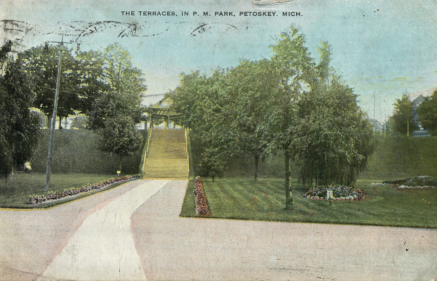 1914 The Terraces in PM Park Petoskey Michigan MI  Postcard