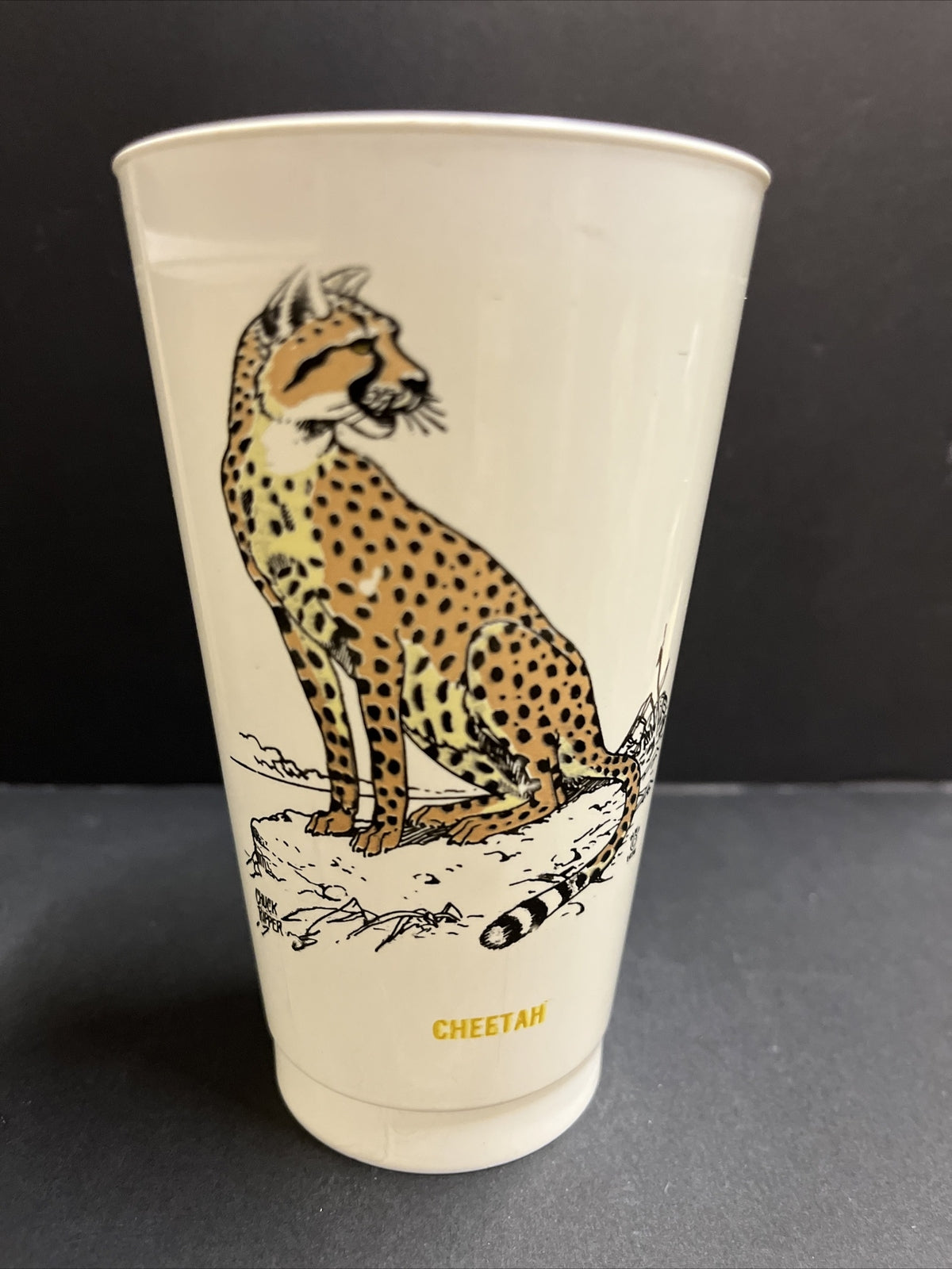Vintage 1974 7/11 Plastic Slurpee Cup Save a Living Thing "Cheetah"