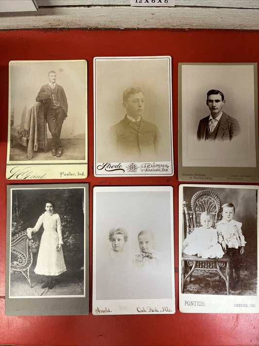 antique cabinet card lot of 6/ Arnold, Pontus, Strode, Ect