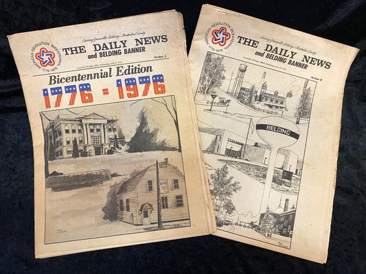 Belding Michigan The Daily News and Belding Banner Newspapers (2) 1776-1976