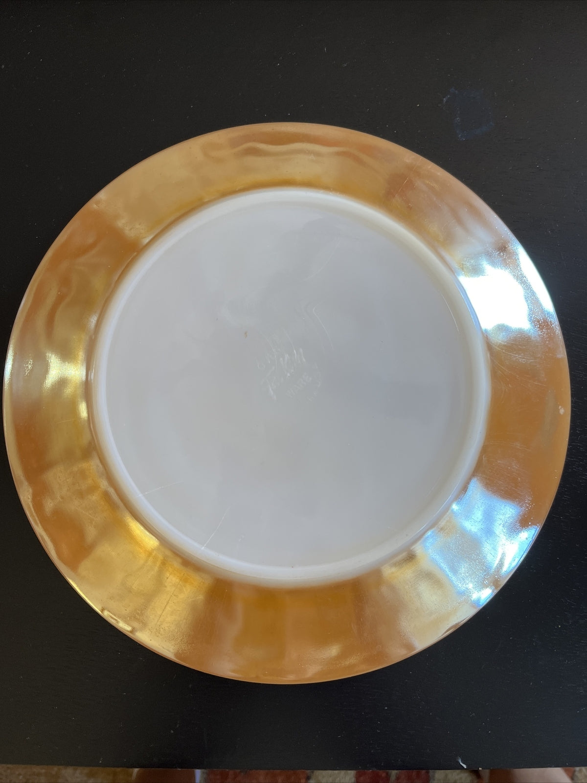 Vintage Fire King PEACH LUSTER WARE LAUREL LEAF  9” Dinner Salad Plate