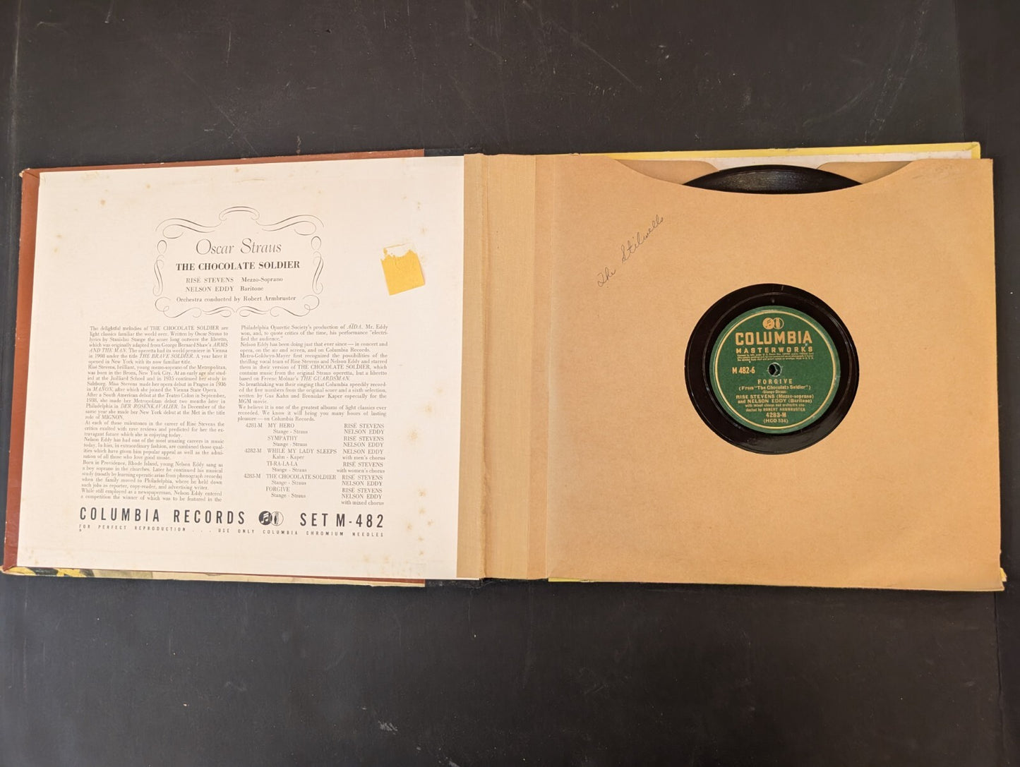 Nelson Eddy Rise Stevens-The Chocolate Soldier 3  10" Set Shellac 78 RPM 1941