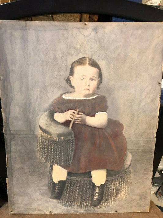 vintage child photo maybe chalk 14 x 11 WITH ENVELOPE