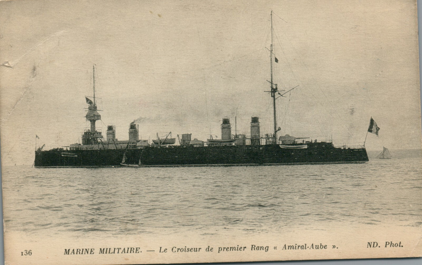 Marine Militaire Le Croiseur de Premier Rang ND photo Ship Postcard
