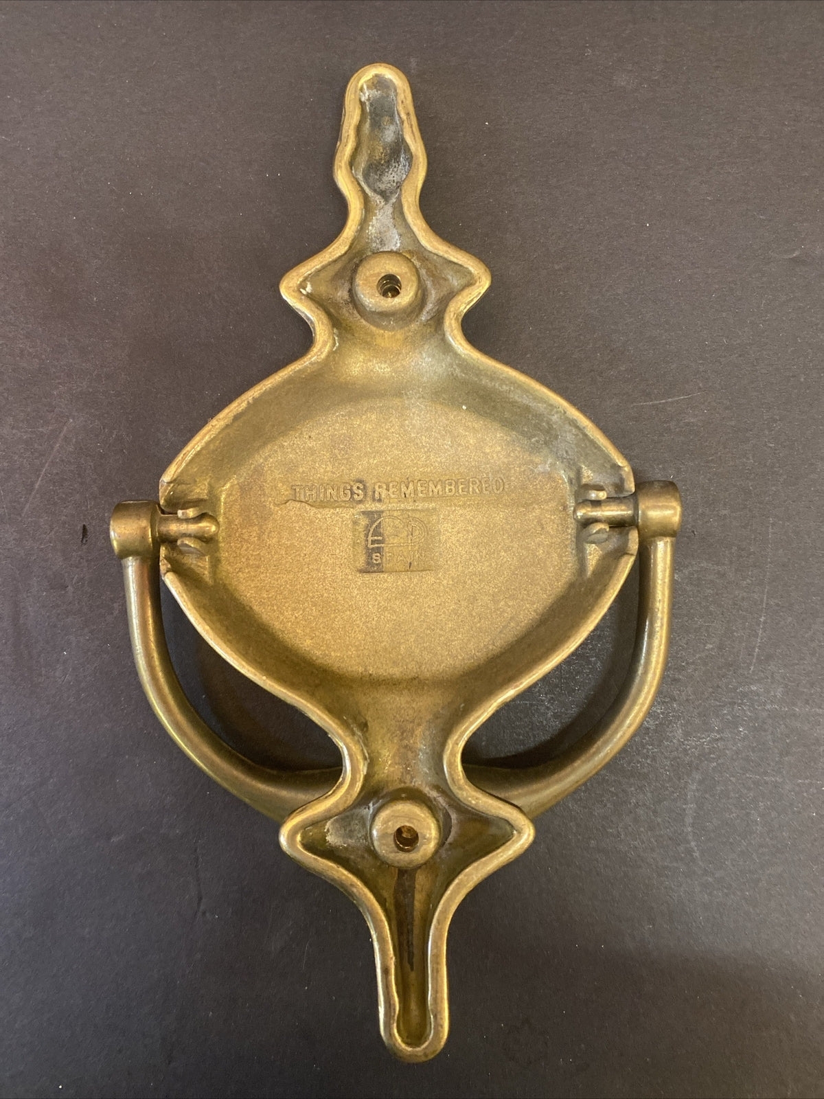 Vintage Spanish  Sold Brass Door Knocker with peephole Things Remembered