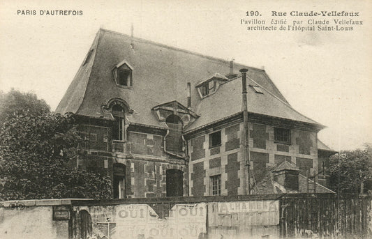 190. Rue Claude-Vellefaux French France Postcard