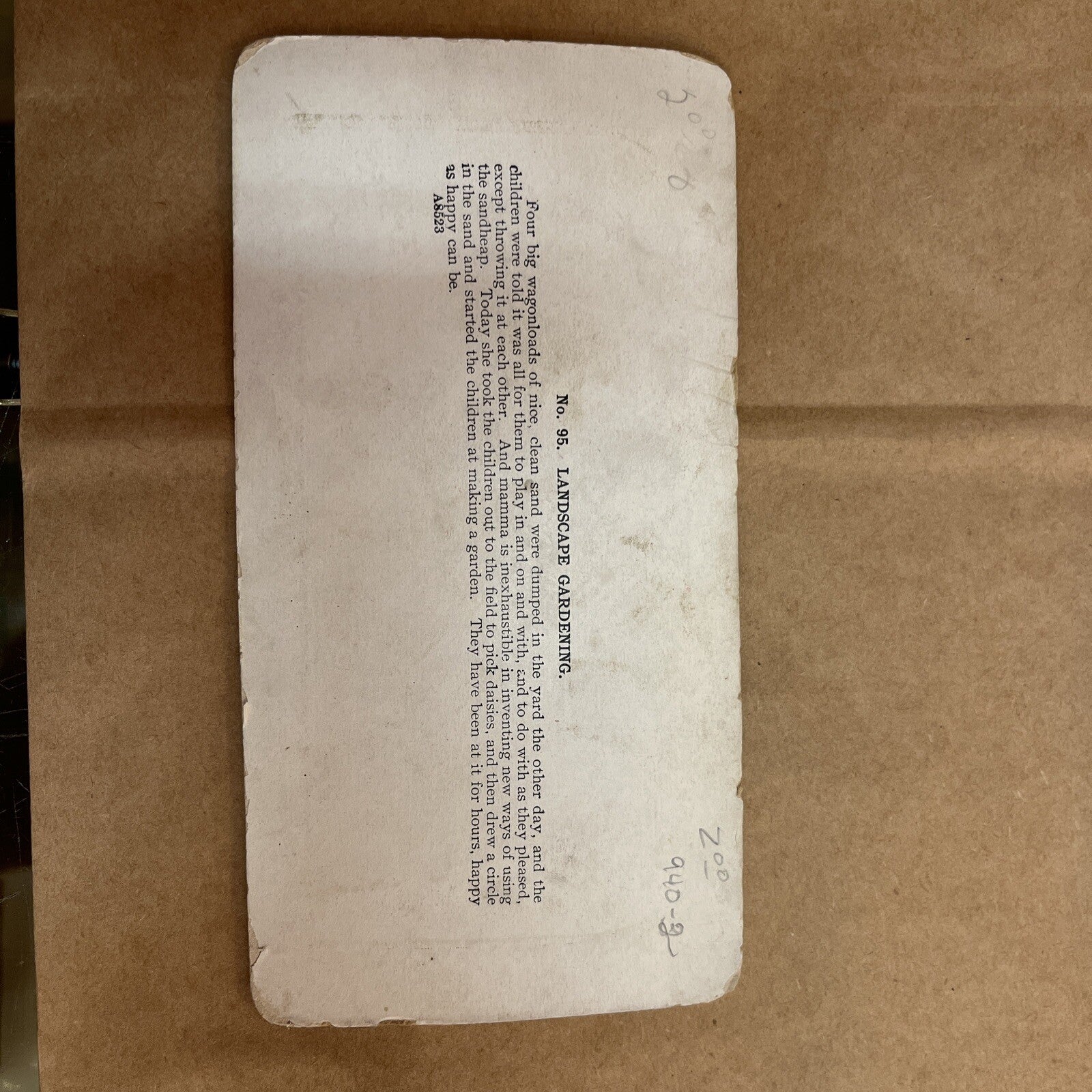 LANDSCAPE GARDENING KIDS, POLYCHROME STEREOVIEW Color Card