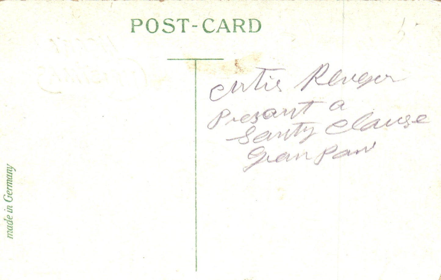 Merry Christmas Santa Driving Car with Toys For Children Vintage Santa Postcard