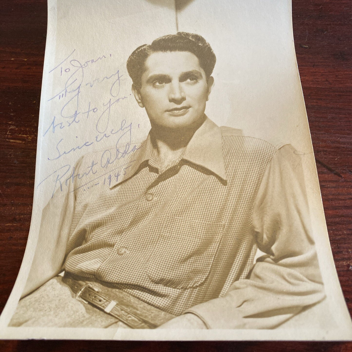 Hollywood AUTOGRAPHED INK Real PHOTO  Robert Alda Personalized Signed 5 x 7