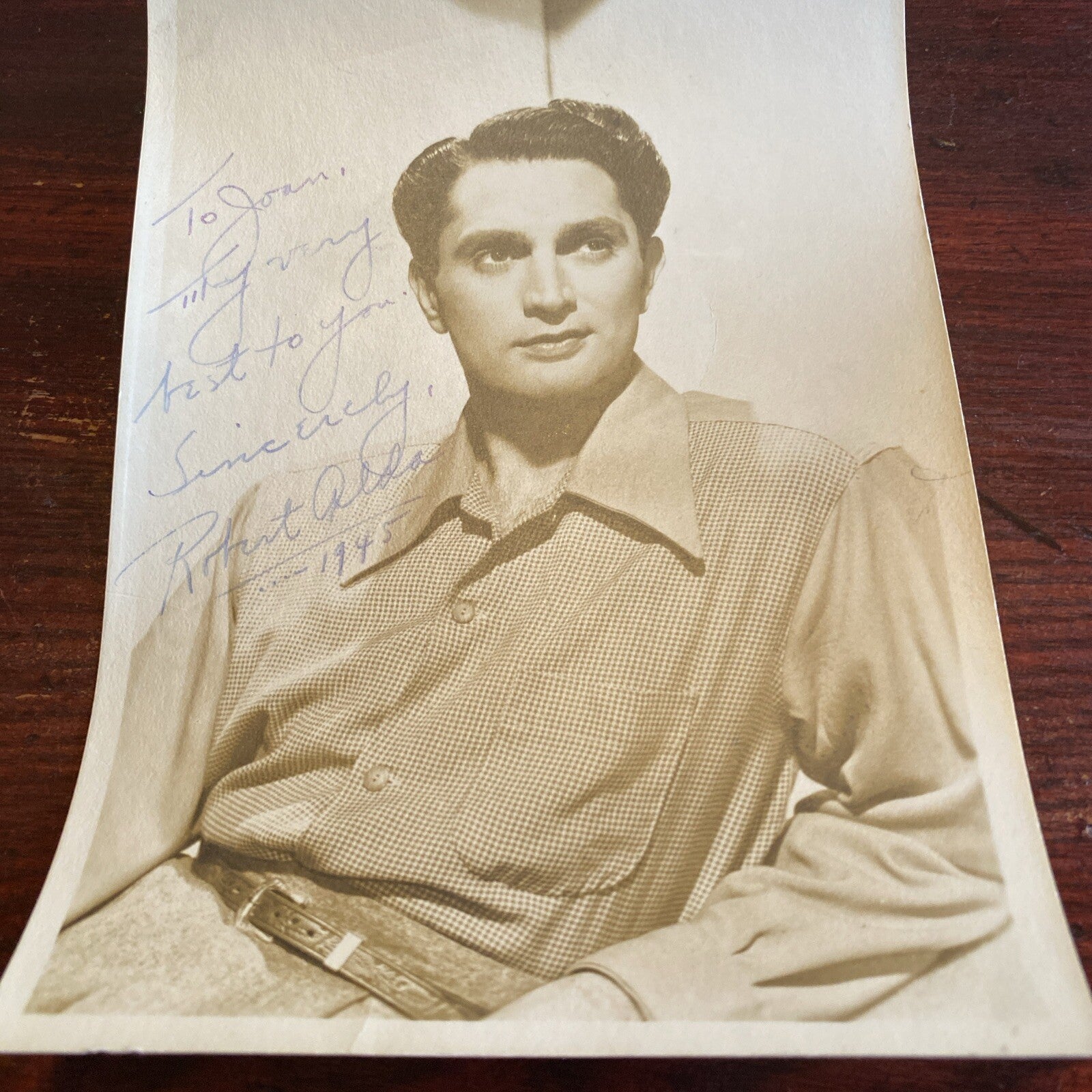 Hollywood AUTOGRAPHED INK Real PHOTO  Robert Alda Personalized Signed 5 x 7