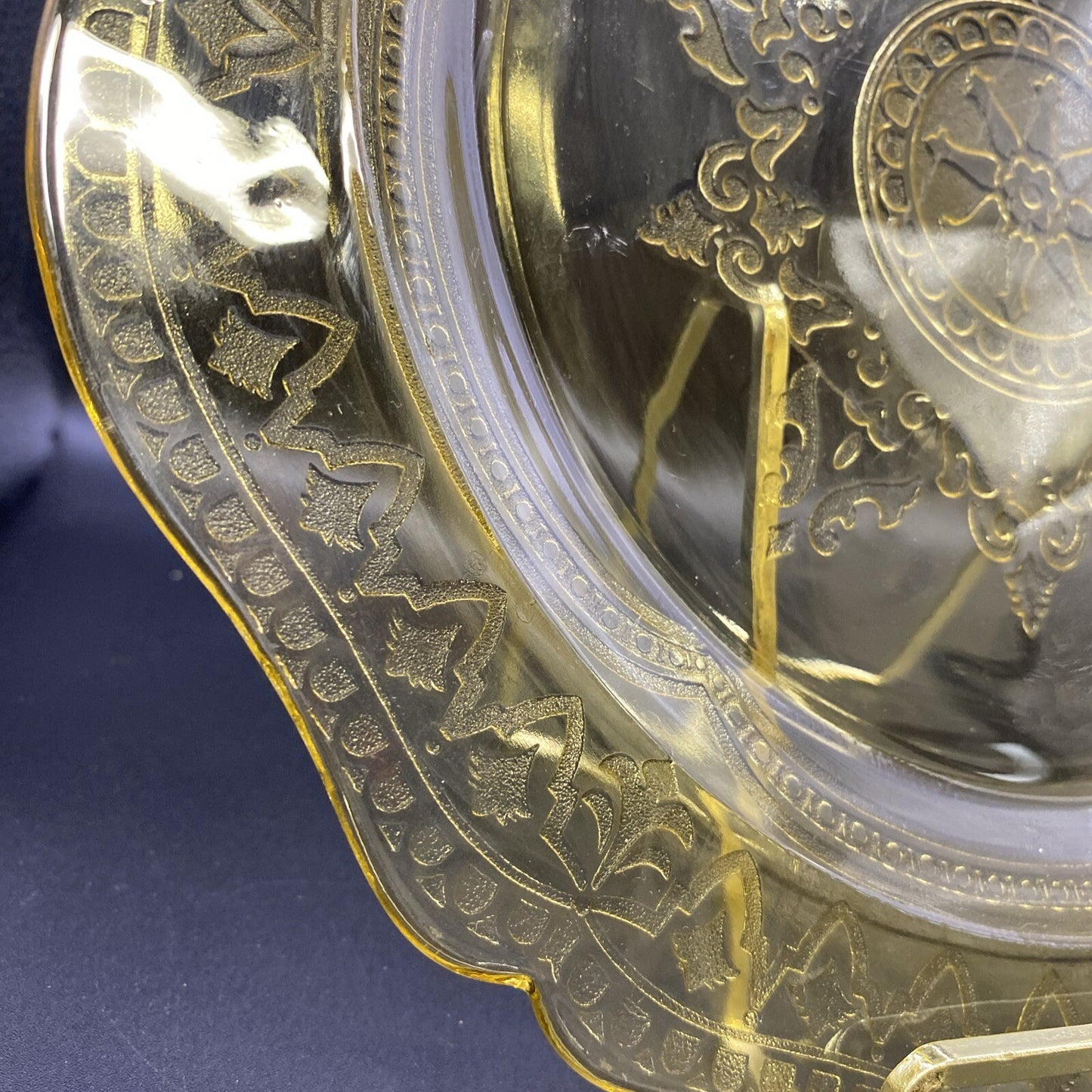 Federal Amber Patrician Spoke Yellow Depression Glass 11" Dinner Plate VTG 1930