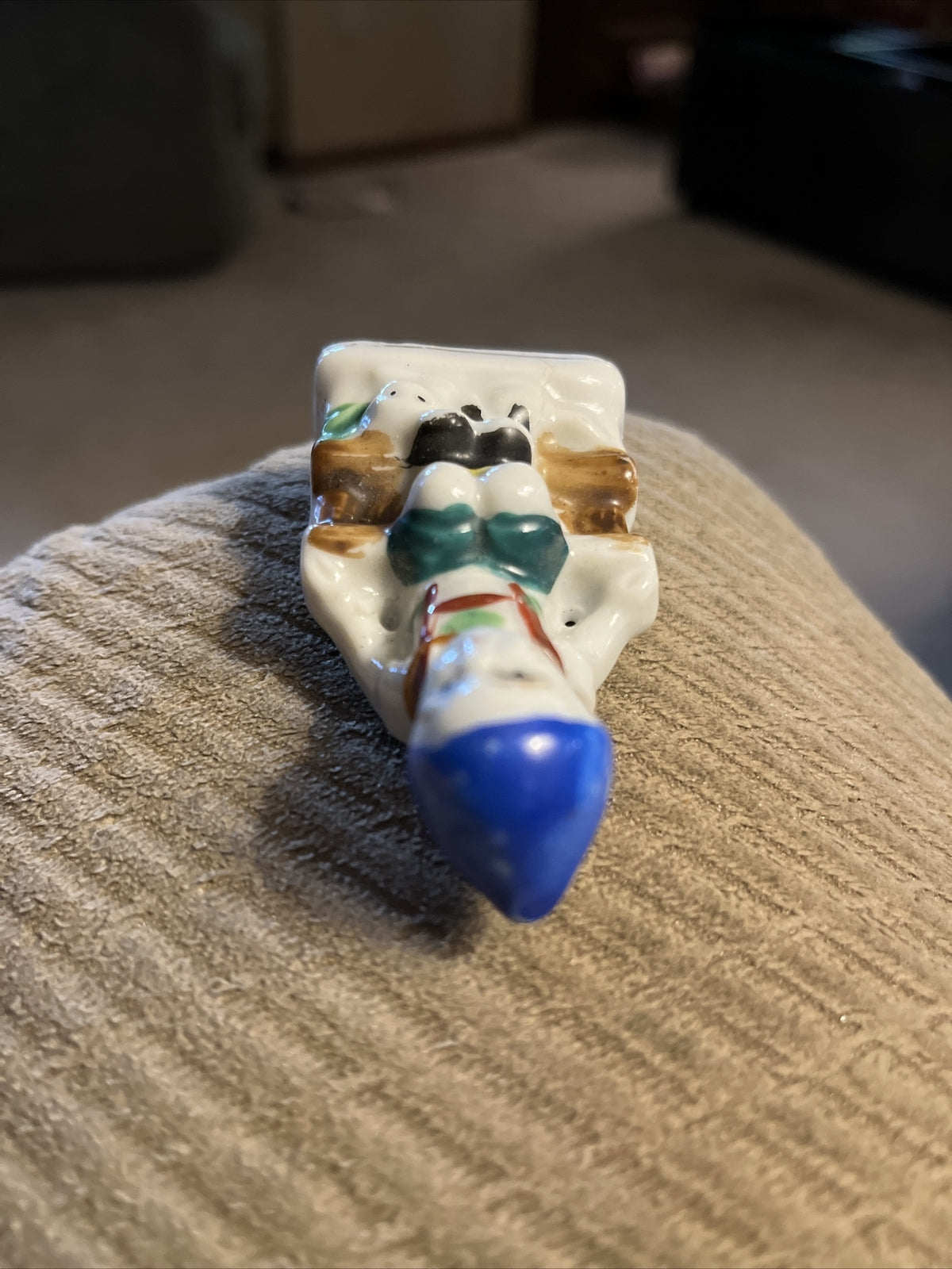 Vintage Figurine ~ Little Boy Sitting on a Fence ~ Ceramic / Porcelain ~ Japan