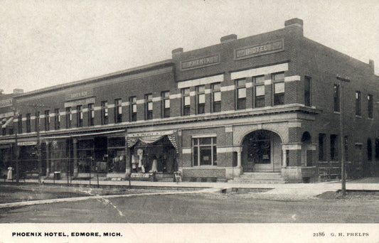 Phoenix Hotel in Edmore Michigan Mich MI Postcard