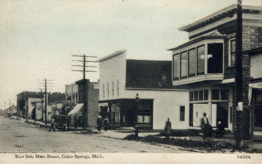 16854 East Side Main Street Cedar Springs Michigan MI Postcard 
