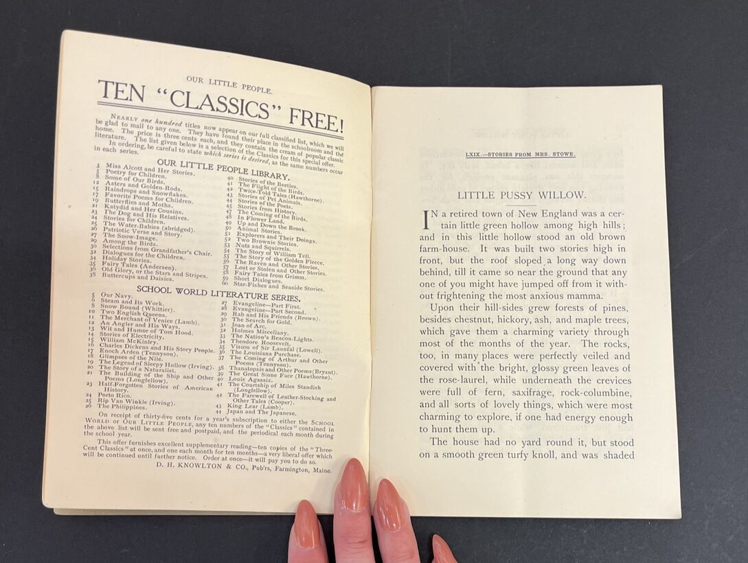 Vintage 1905 Our Little People Library "Stories from Mrs. Stowe" 