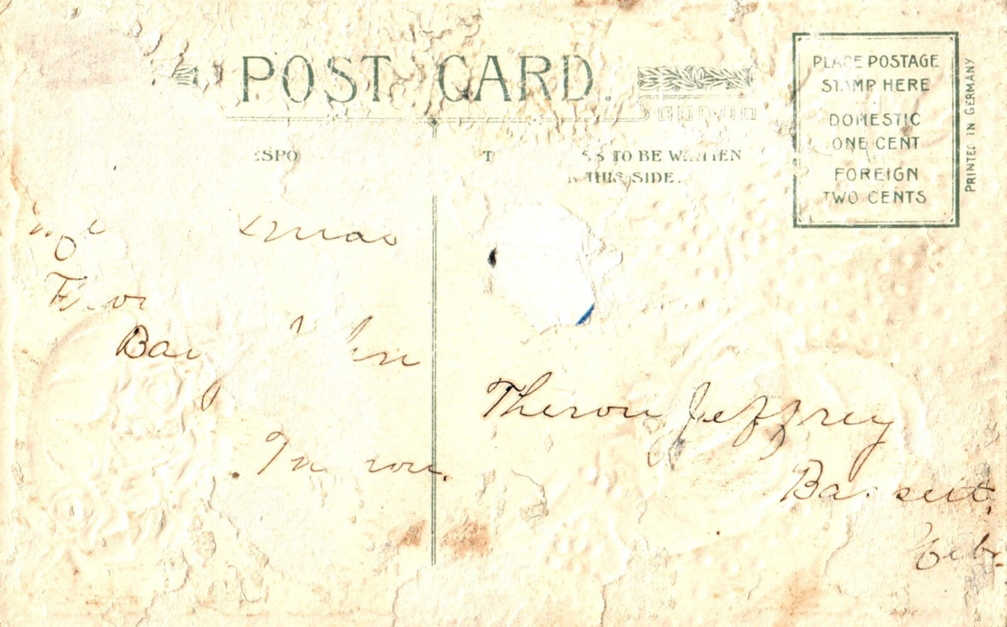 Christmas Greetings Little Girls with Holly & Santa Vintage Santa Postcard