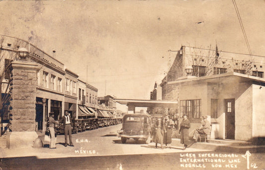 Real Photo of the International Line Nogales Mexico Postcard