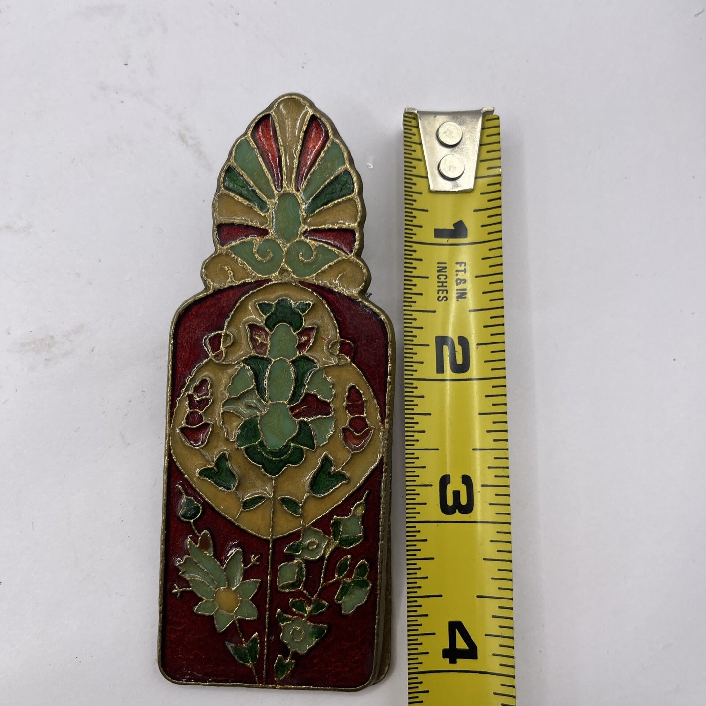 Greek cloisonne double sided brass paper clip