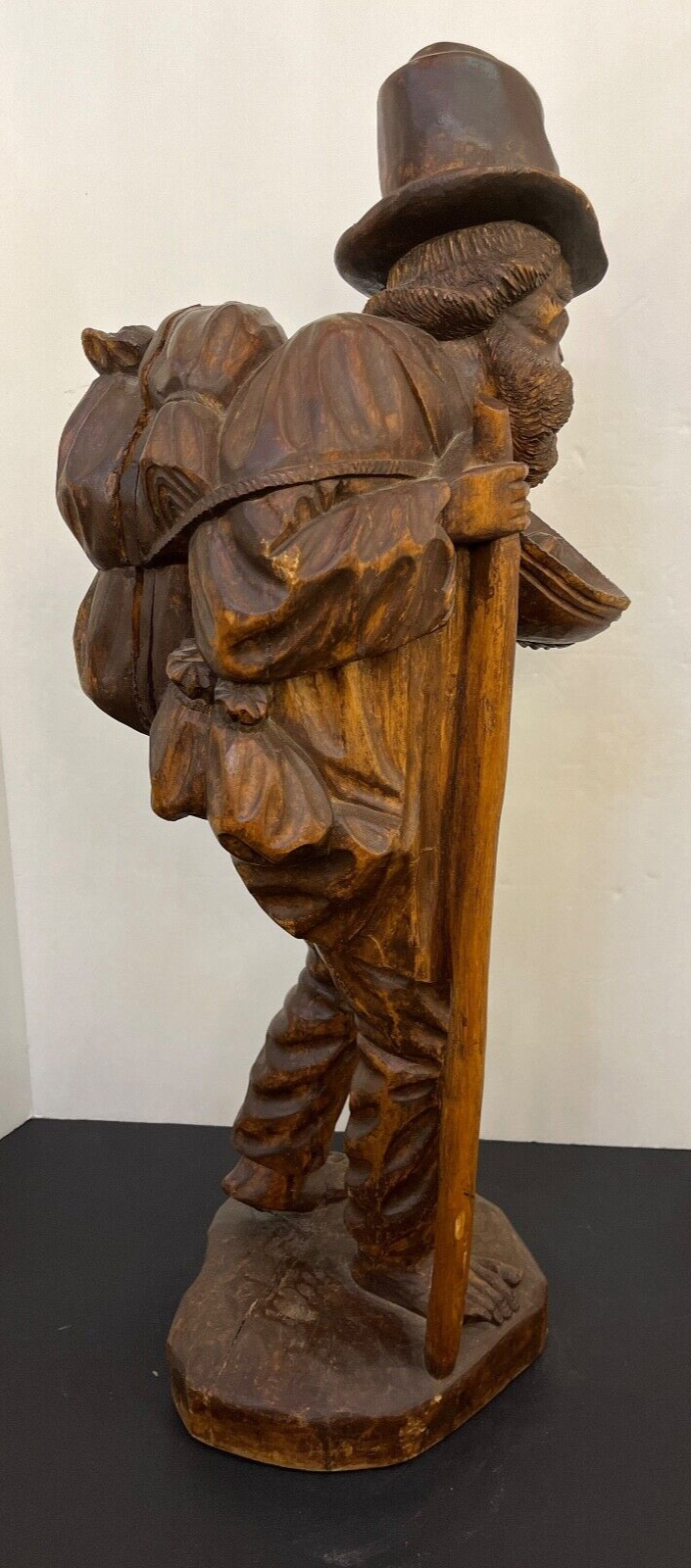 Vintage 1950's/60's Hand Carved Wooden Man "The Traveler"