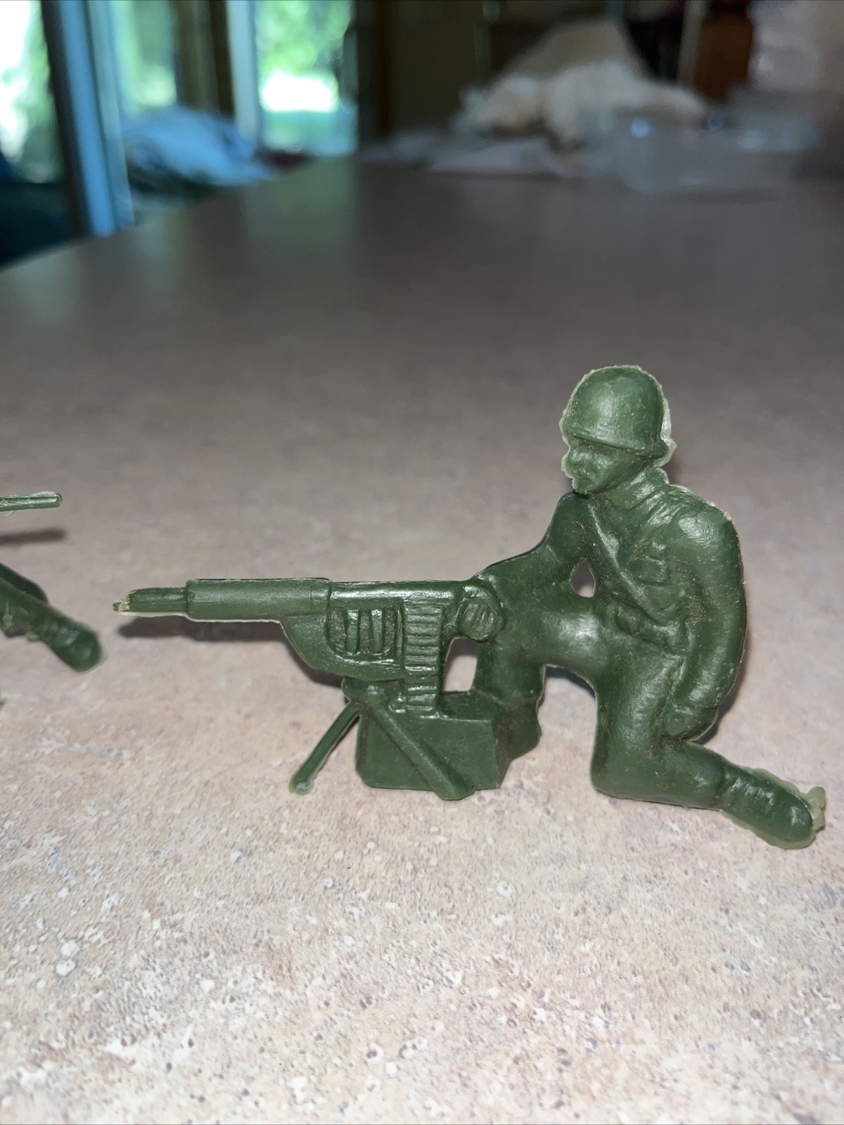Vintage Marx 4” Plastic US Army Toy Soldiers Olive Green (Reissue?) Lot of 3