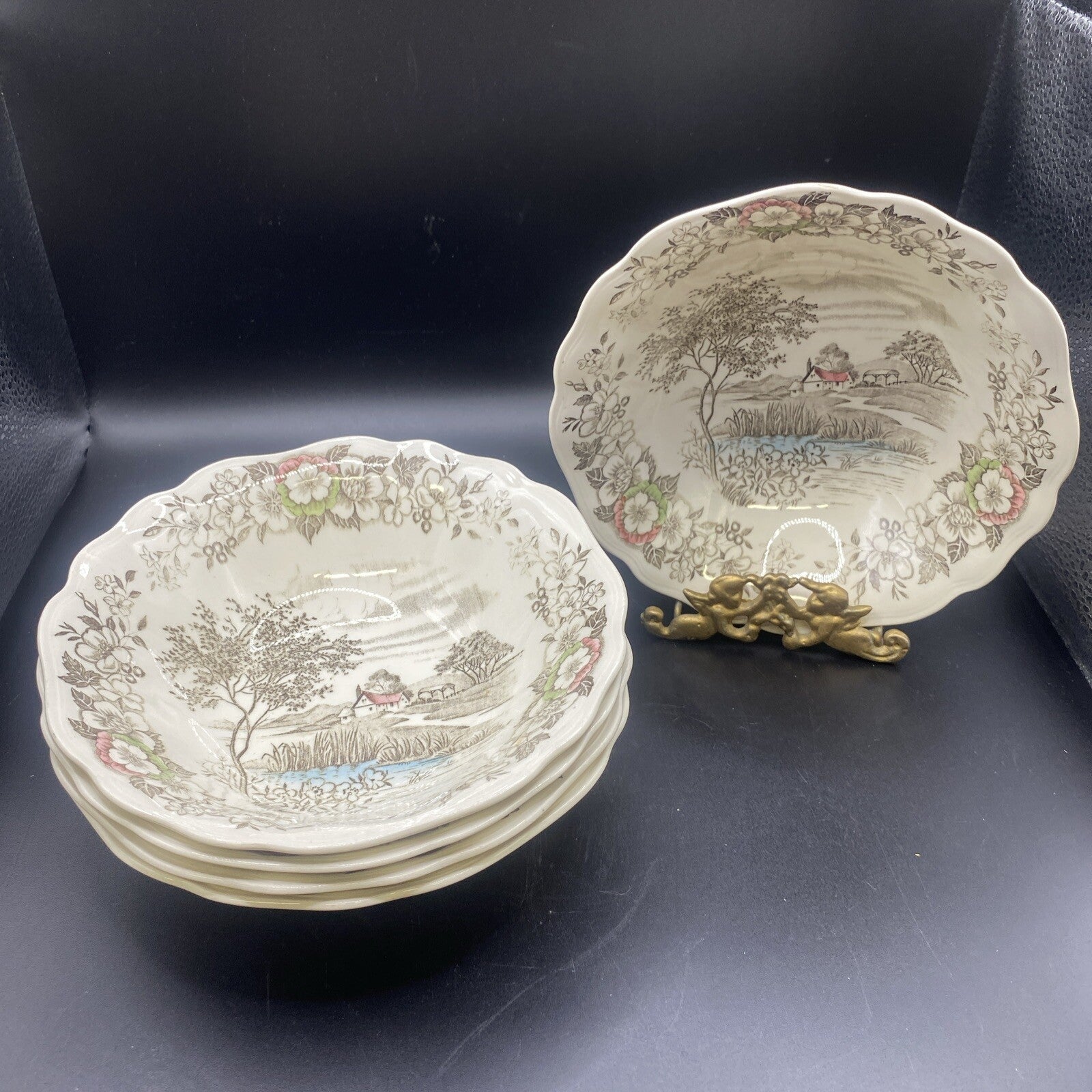 6 Salad Bowls English Staffordshire J & G Meakin Stratford-On-Avon 6.5"