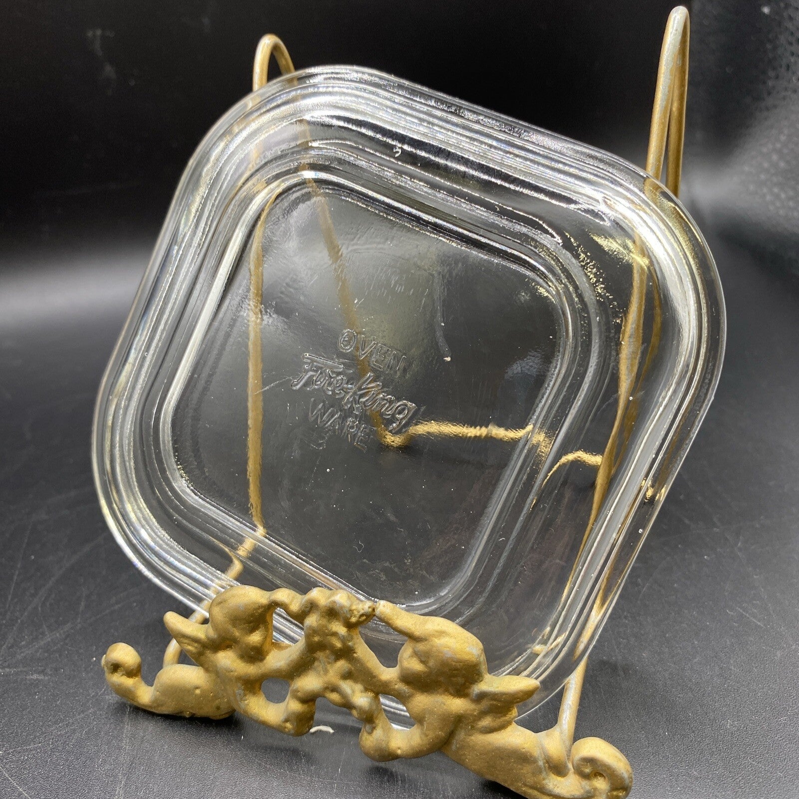 Fire King #2 Oven Ware 4 inch square clear cover Lid