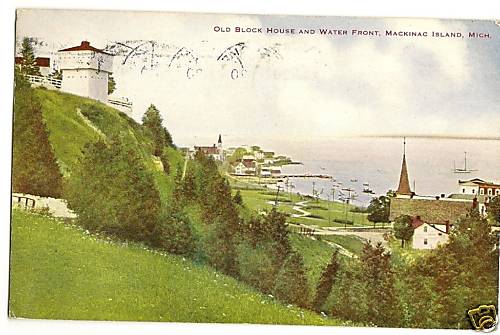 Old Block House Mackinac Island MI Michigan Mich Postcard