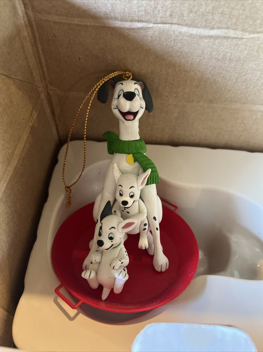 Vintage Disney Grolier Christmas Ornaments 101 Dalmatians With Box