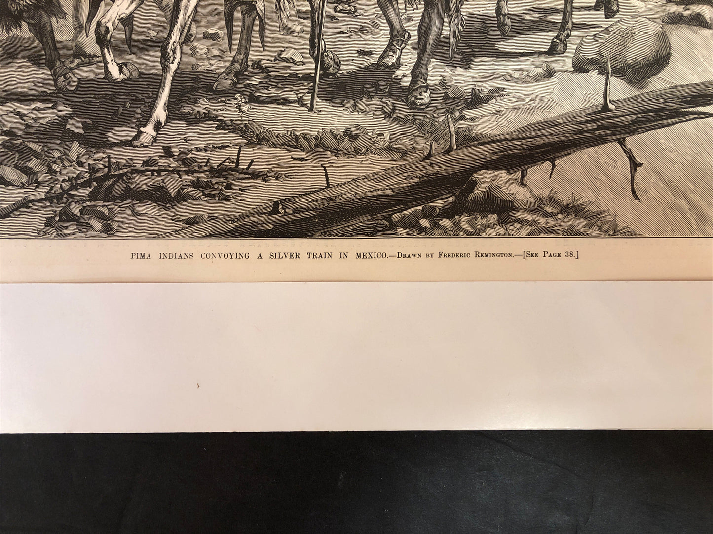 Pima Indians Convoying Silver Train 1887 FREDERIC REMINGTON Print Harpers Weekly