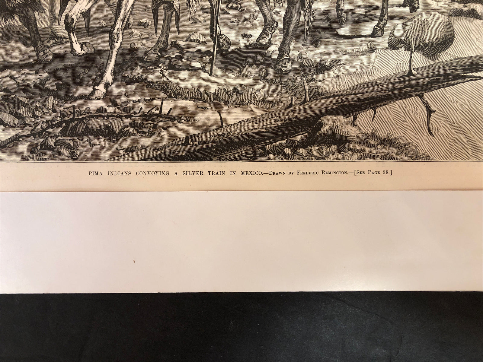 Pima Indians Convoying Silver Train 1887 FREDERIC REMINGTON Print Harpers Weekly