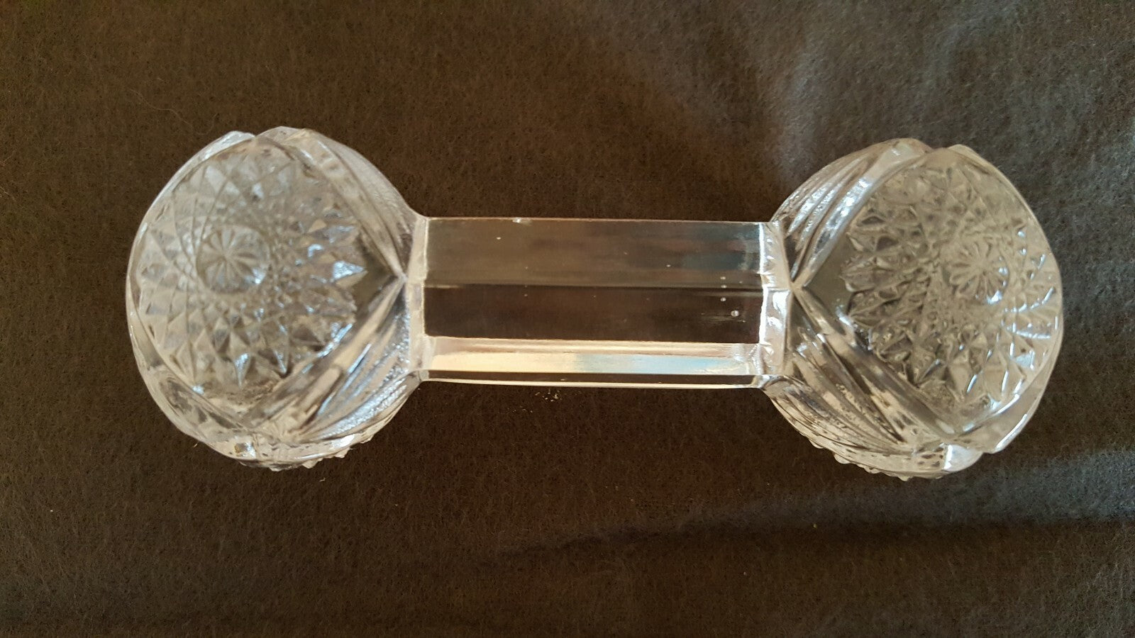 Vintage Antique Fine Cut Glass Lead Crystal Knife Rest Holder  E