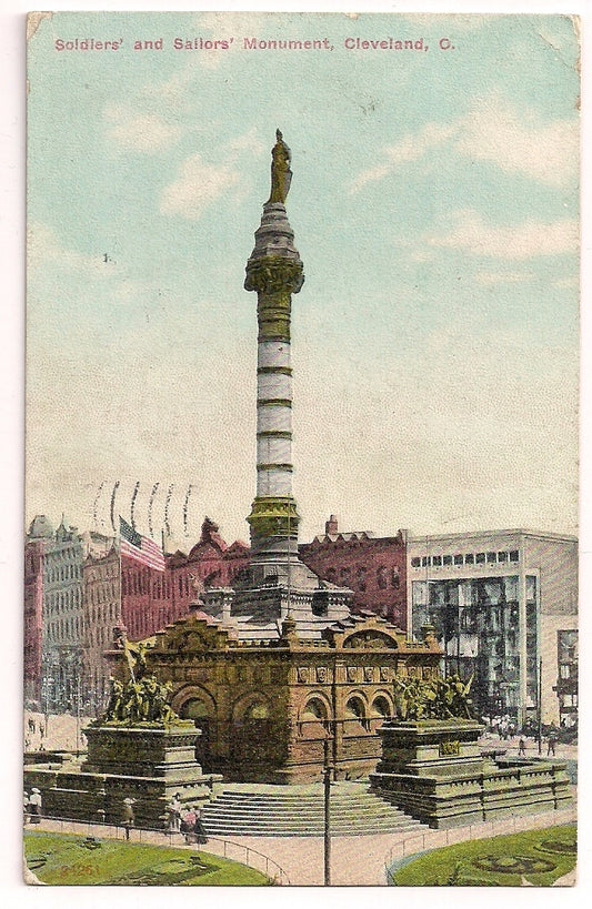 1911 Soldiers and Sailors Monument Cleveland OH Ohio  Postcard