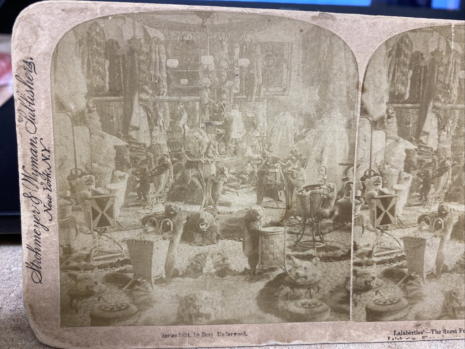 THE FINEST FUR PARLOR IN THE WORLD, QUEBEC. POLYCHROME STEREOVIEW Color Card