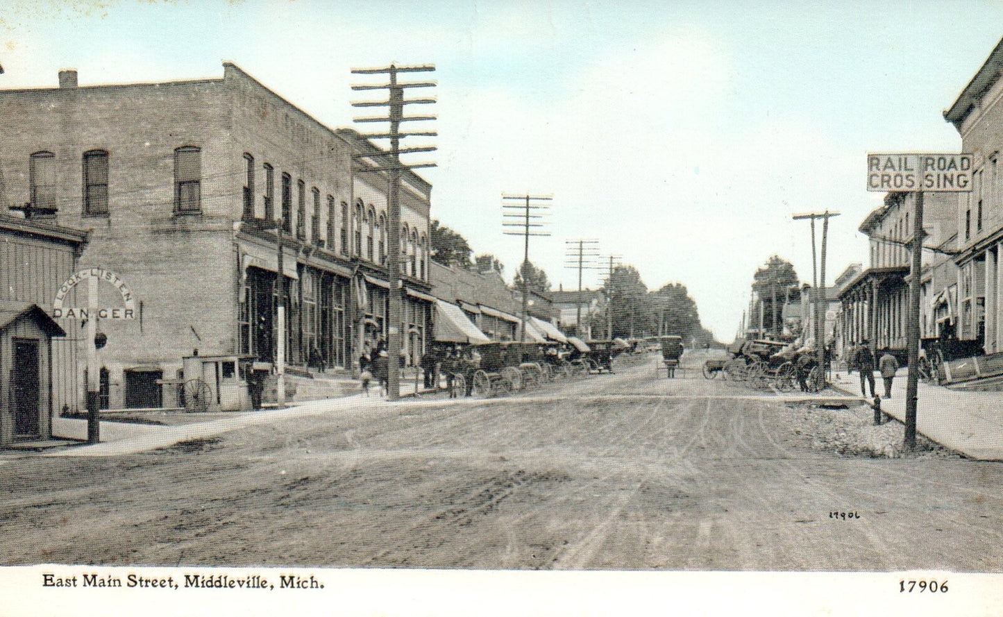 East Main Street in Middleville MI Michigan Postcard