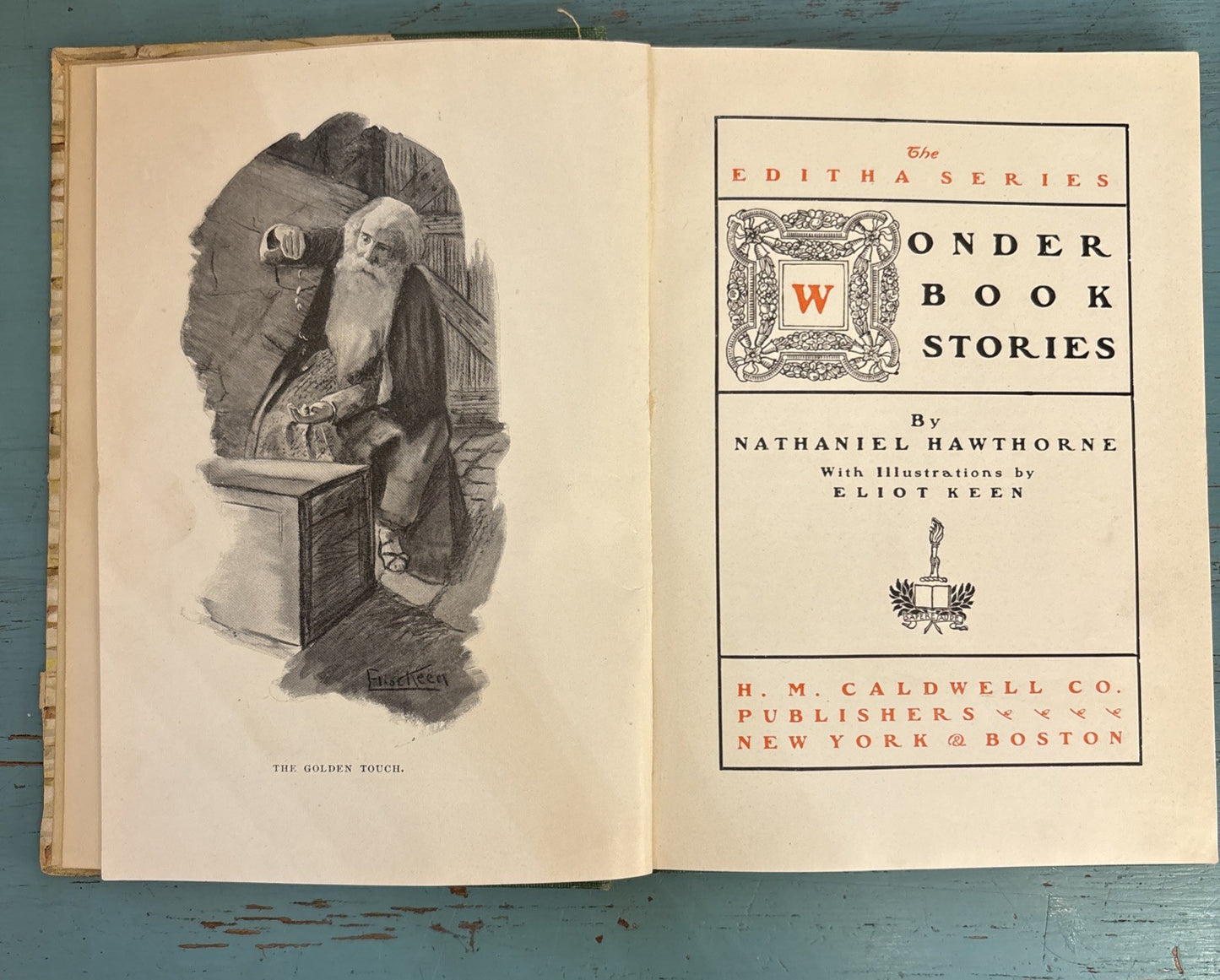 Editha Series Wonder Book Stories 1906? by Nathaniel Hawthorne H M Caldwell Co
