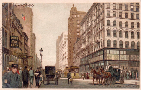 Corner State & Madison Streets Tuck Private Mailing Chicago Illinois IL Postcard