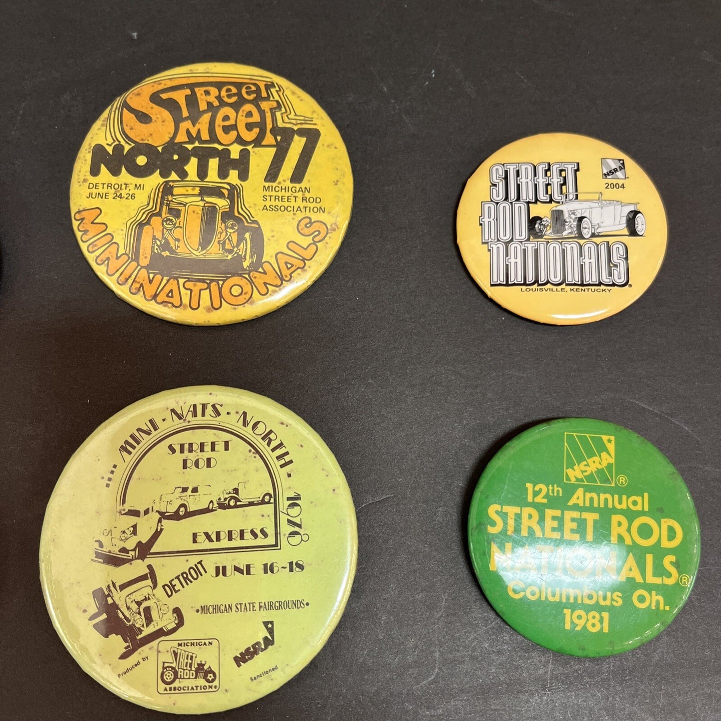 Street Rod/Mini Nationals Street Rod collection of 9 buttons