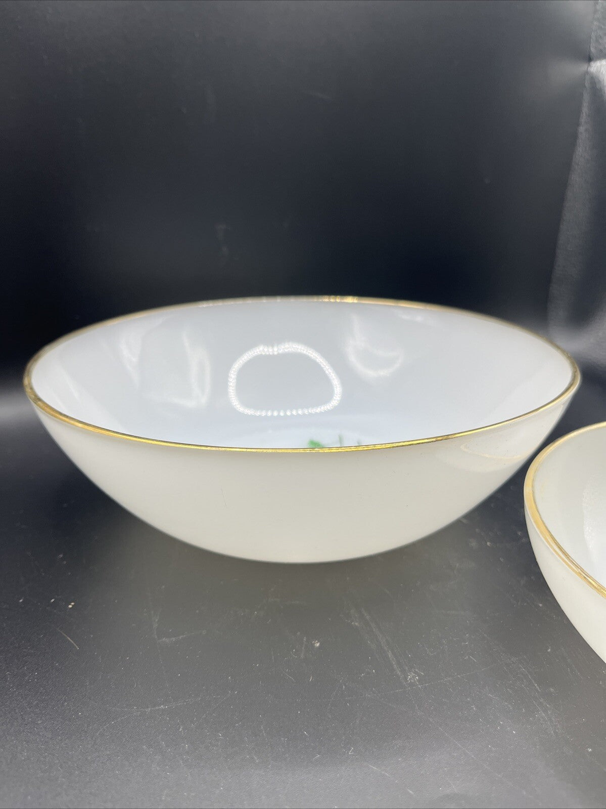 2-VINTAGE Fire King Pink  "ANNIVERSARY ROSE" Round Vegetable Bowls