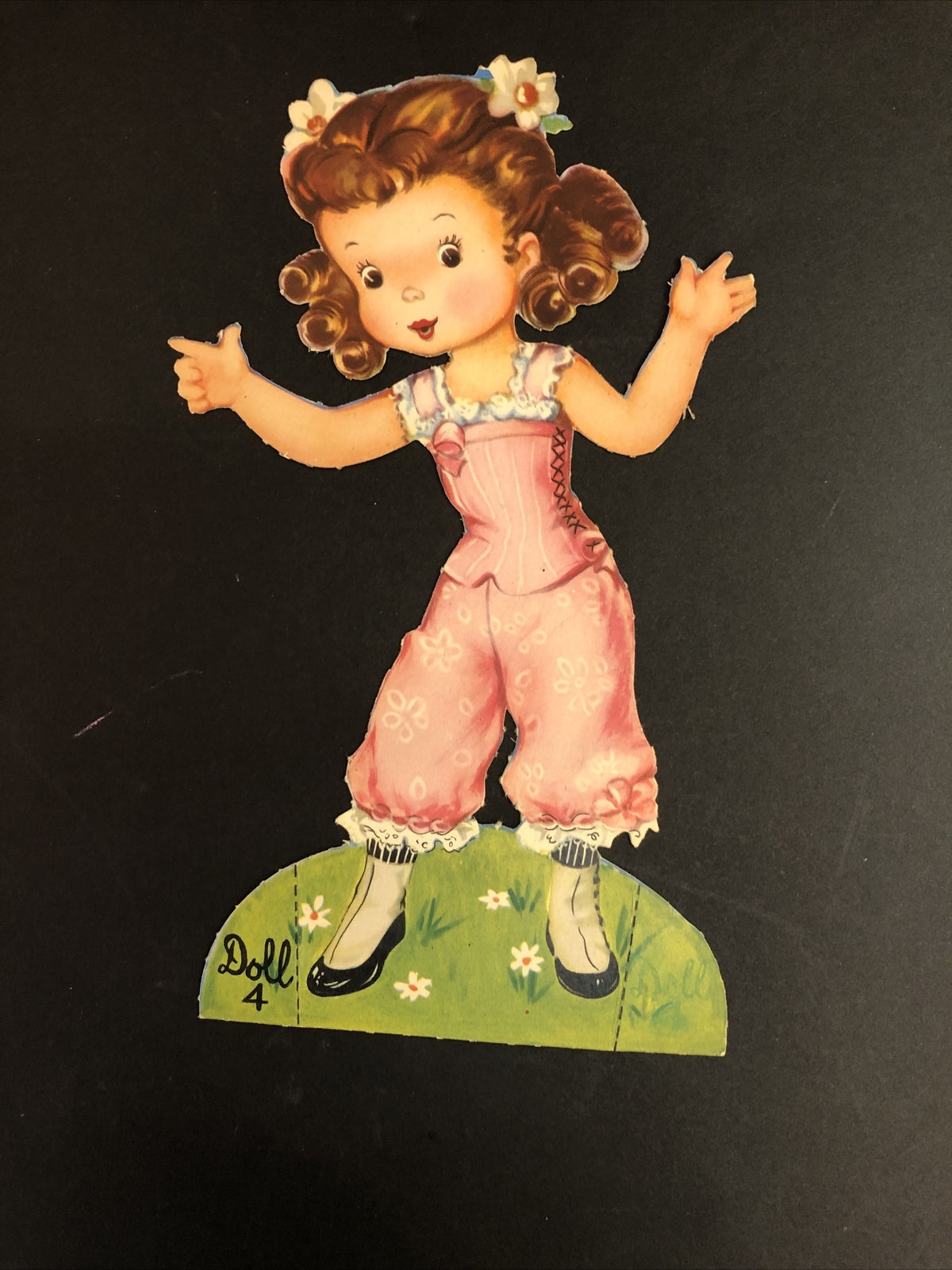 Vintage Paper Doll Set Merill Becky and Betsy (4) Stand Up Dolls 1952