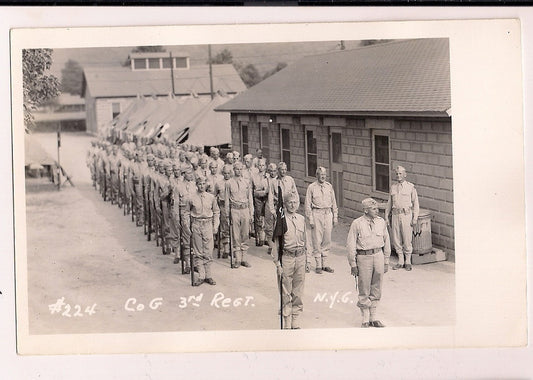 Real Photo WWII #224 Company G 3rd Regiment  NYG Military Militaria   Postcard