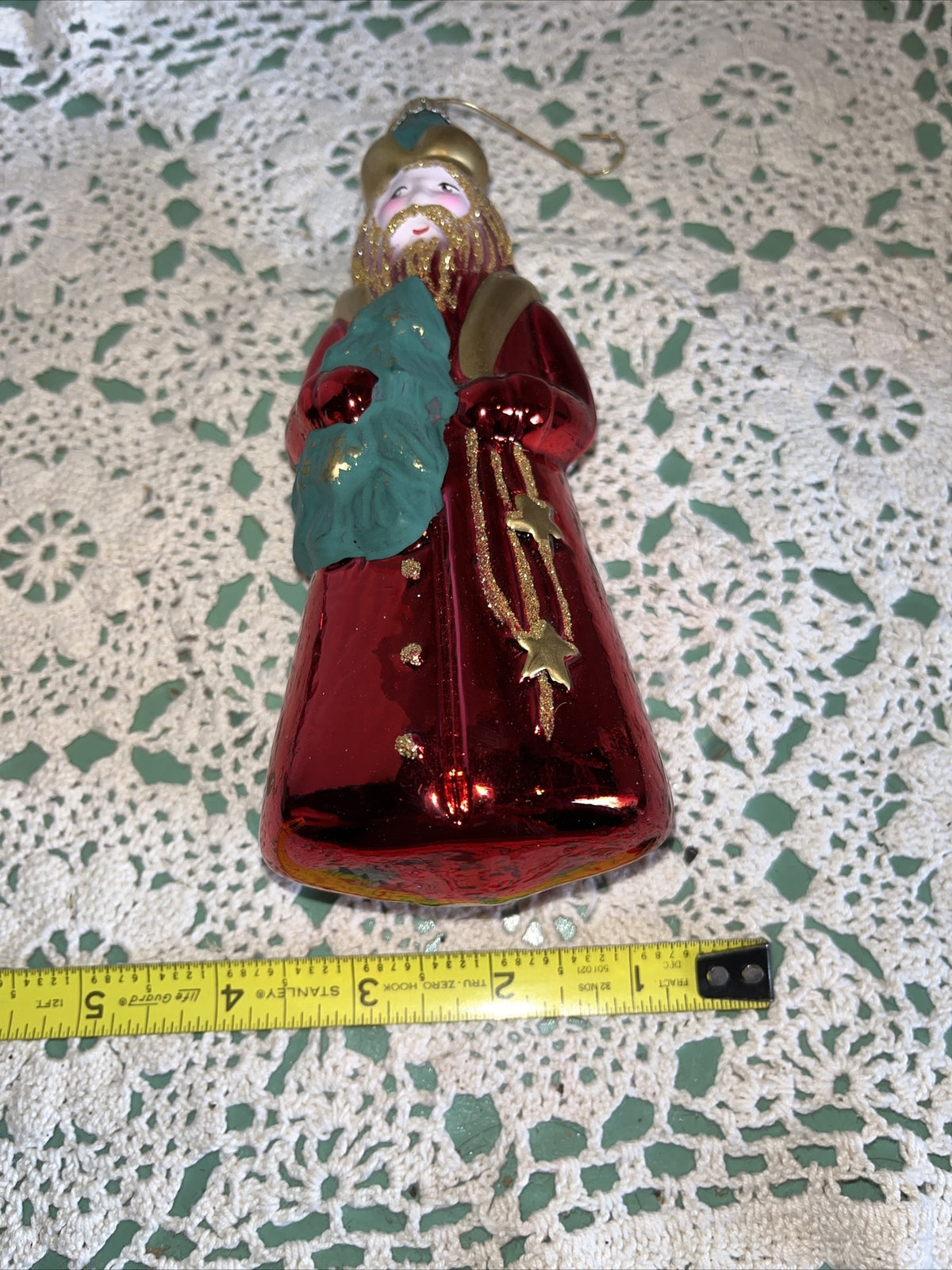 Vintage Santa Mercury Glass Christmas Ornament