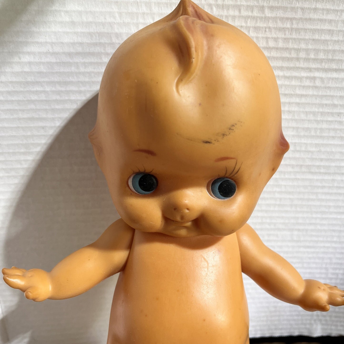 Kewpie Doll Jointed Arms Squeaky Rubber Toy 12” Vintage Retro